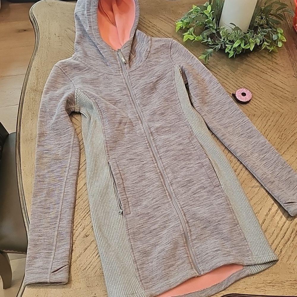 Bench Gray and Pink Hooded Jacket Size S